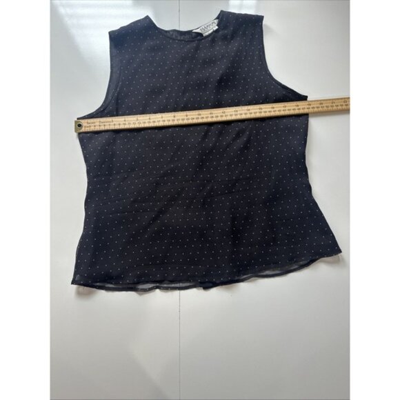 Allison Taylor woman 100% silk Skirt & Blouse Black with Beige Polka Dots SIZE M - Picture 5 of 9